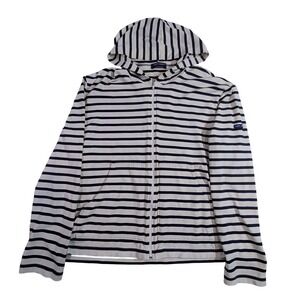 SAINT JAMES Nautical Stripe Full Zip‎ Hoodie Jacket – Womens M, Made in France
